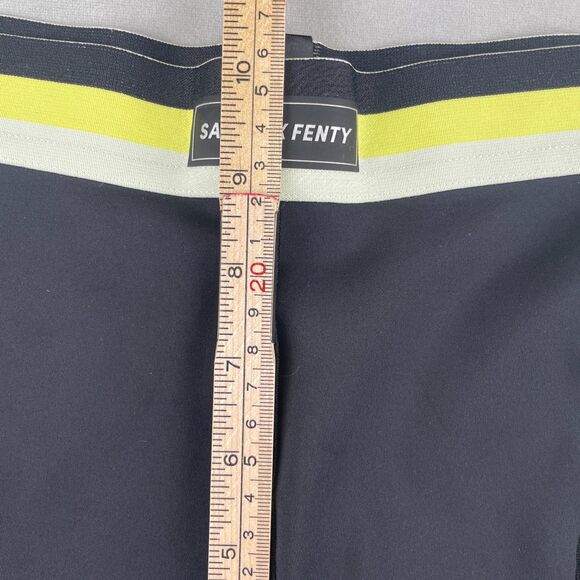 Savage X Fenty Shorts Womens XS Black Yellow Bike Compression Athletic Gym Logo - Picture 4 of 7
